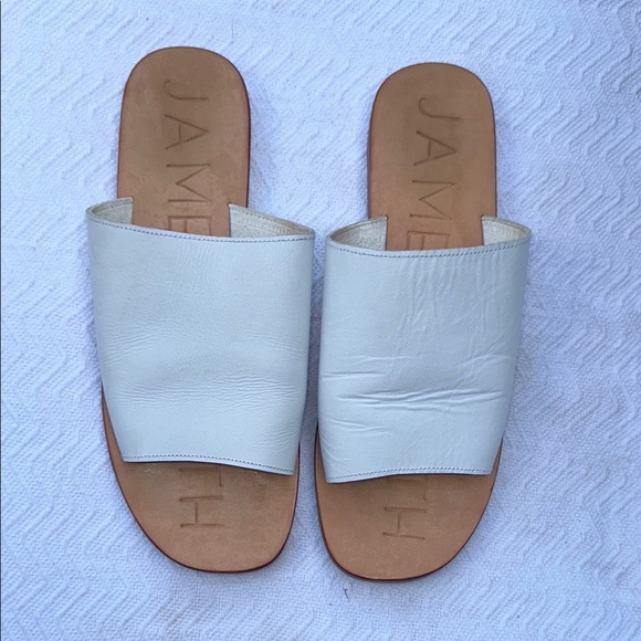 James | Smith White Slide Sandals for Casual Wear size 38 or 8 - Picture 1 of 7